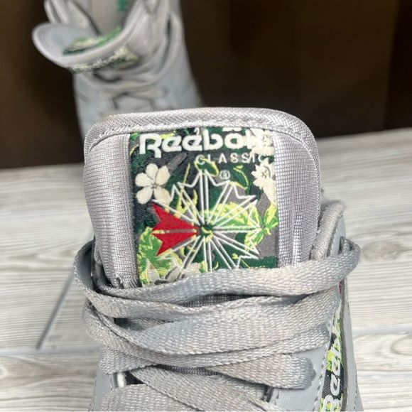 Reebok Classic Gray Leather Low Top Athletic Sneaker Shoe Womens 9.5 - Picture 6 of 11